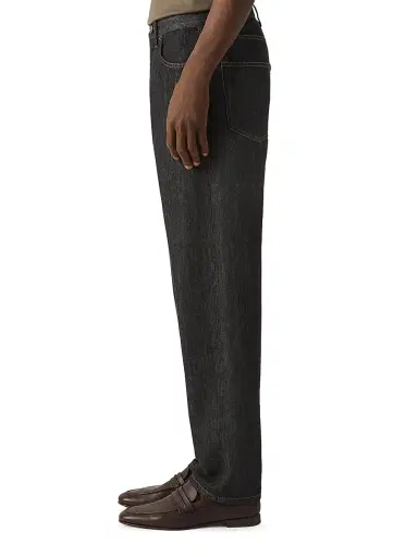 ZEGNA Men's Rinse-Washed Cotton and Silk Roccia Jeans - Black | Thumbnail 3 ZEGNA Men's Rinse-Washed Cotton and Silk Roccia Jeans - Black | Thumbnail 3