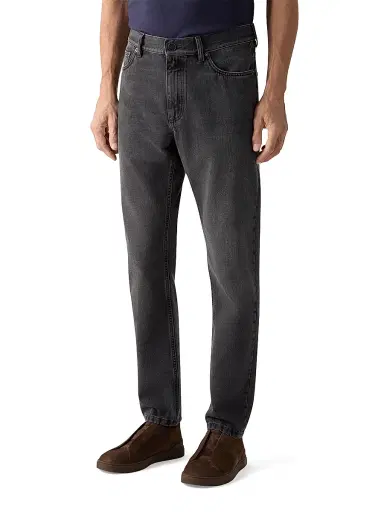ZEGNA Men's Stone-Washed Cotton Roccia Jeans - Black | Thumbnail 2 ZEGNA Men's Stone-Washed Cotton Roccia Jeans - Black | Thumbnail 2