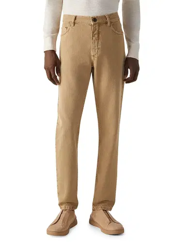 ZEGNA Men's Cotton Roccia Jeans - Beige | Thumbnail 2 ZEGNA Men's Cotton Roccia Jeans - Beige | Thumbnail 2