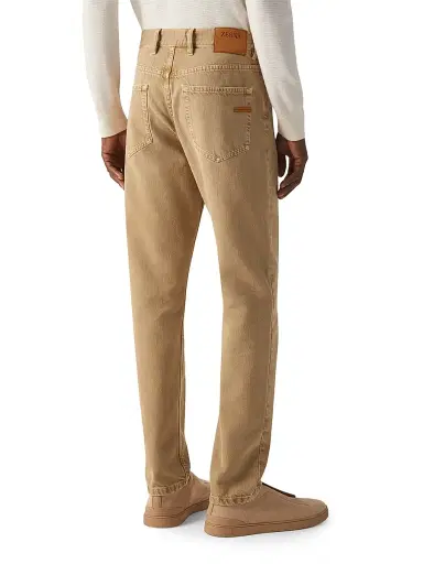 ZEGNA Men's Cotton Roccia Jeans - Beige | Thumbnail 4 ZEGNA Men's Cotton Roccia Jeans - Beige | Thumbnail 4