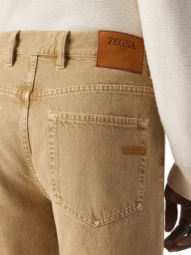 ZEGNA Men's Cotton Roccia Jeans - Beige | Thumbnail 5 ZEGNA Men's Cotton Roccia Jeans - Beige | Thumbnail 5