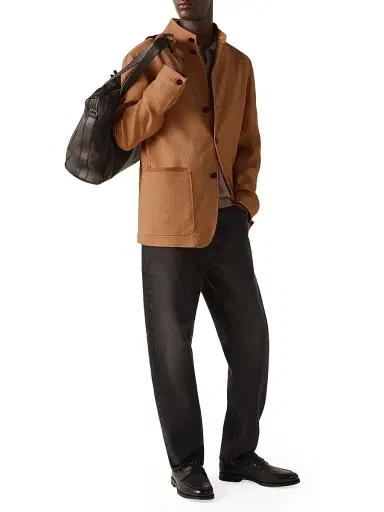 ZEGNA Men's Cashmere-Silk Polo Shirt - Light Taupe | Thumbnail 6 ZEGNA Men's Cashmere-Silk Polo Shirt - Light Taupe | Thumbnail 6
