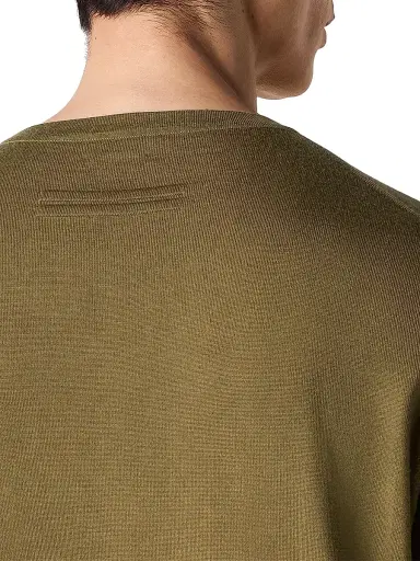 ZEGNA Men's Cashseta Crewneck Sweater - Olive Green Melange | Thumbnail 4 ZEGNA Men's Cashseta Crewneck Sweater - Olive Green Melange | Thumbnail 4