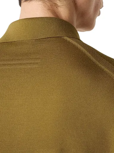 ZEGNA Men's 15milmil15 Wool Polo Shirt - Olive Green | Thumbnail 4 ZEGNA Men's 15milmil15 Wool Polo Shirt - Olive Green | Thumbnail 4