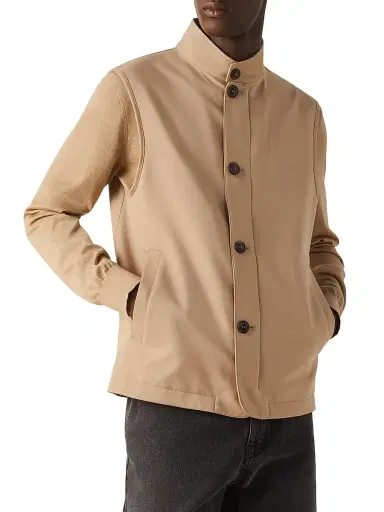 ZEGNA Men's Microfiber Motorin 50CC Vest - Beige | Thumbnail 2 ZEGNA Men's Microfiber Motorin 50CC Vest - Beige | Thumbnail 2