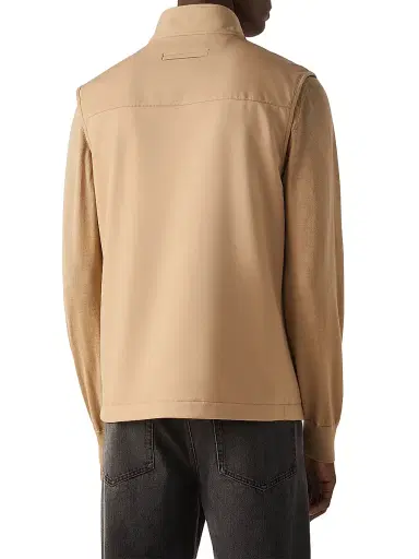 ZEGNA Men's Microfiber Motorin 50CC Vest - Beige | Thumbnail 3 ZEGNA Men's Microfiber Motorin 50CC Vest - Beige | Thumbnail 3