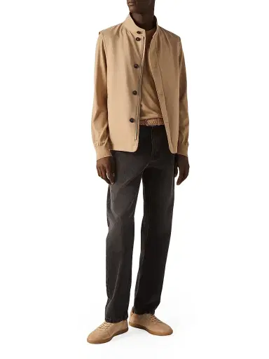 ZEGNA Men's Microfiber Motorin 50CC Vest - Beige | Thumbnail 6 ZEGNA Men's Microfiber Motorin 50CC Vest - Beige | Thumbnail 6