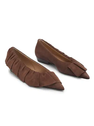 JW Anderson Women's 25MM Ruffled Suede Ballerina Flats - Brown - Size 11 | Thumbnail 2 JW Anderson Women's 25MM Ruffled Suede Ballerina Flats - Brown - Size 11 | Thumbnail 2