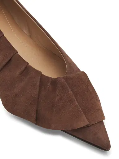 JW Anderson Women's 25MM Ruffled Suede Ballerina Flats - Brown - Size 11 | Thumbnail 5 JW Anderson Women's 25MM Ruffled Suede Ballerina Flats - Brown - Size 11 | Thumbnail 5