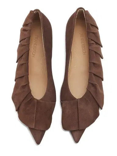 JW Anderson Women's 25MM Ruffled Suede Ballerina Flats - Brown - Size 11 | Thumbnail 6 JW Anderson Women's 25MM Ruffled Suede Ballerina Flats - Brown - Size 11 | Thumbnail 6
