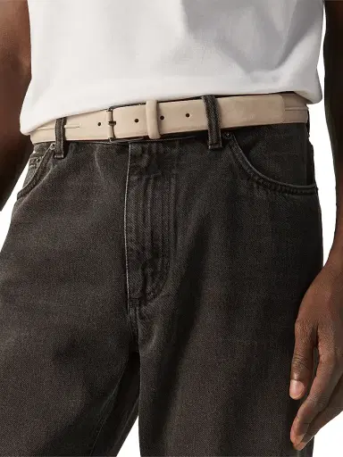 Zegna Men's Nubuck Belt - Light Taupe | Thumbnail 2 Zegna Men's Nubuck Belt - Light Taupe | Thumbnail 2
