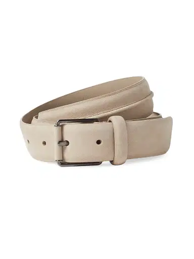 Zegna Men's Nubuck Belt - Light Taupe | Thumbnail 1 Zegna Men's Nubuck Belt - Light Taupe | Thumbnail 1
