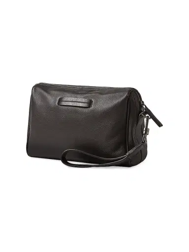 Zegna Men's Secondskin Leather Pouch - Dark Brown | Thumbnail 3 Zegna Men's Secondskin Leather Pouch - Dark Brown | Thumbnail 3