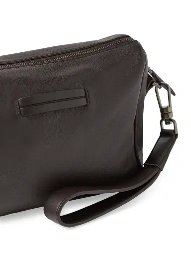 Zegna Men's Secondskin Leather Pouch - Dark Brown | Thumbnail 5 Zegna Men's Secondskin Leather Pouch - Dark Brown | Thumbnail 5