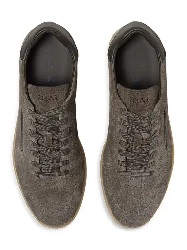 ZEGNA Men's 232 Suede Sneakers - Dark Taupe | Thumbnail 3 ZEGNA Men's 232 Suede Sneakers - Dark Taupe | Thumbnail 3