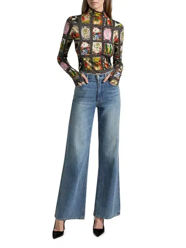 ALICE + OLIVIA Women's Delaina Tarot Turtleneck Top - Enchanted Tarot | Thumbnail 2 ALICE + OLIVIA Women's Delaina Tarot Turtleneck Top - Enchanted Tarot | Thumbnail 2