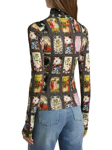ALICE + OLIVIA Women's Delaina Tarot Turtleneck Top - Enchanted Tarot | Thumbnail 5 ALICE + OLIVIA Women's Delaina Tarot Turtleneck Top - Enchanted Tarot | Thumbnail 5