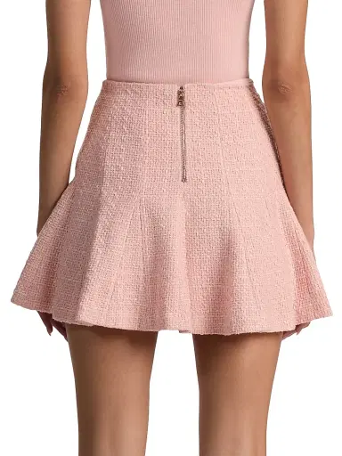 ALICE + OLIVIA Women's Zona Godet-Pleated Tweed Miniskirt - English Rose | Thumbnail 5 ALICE + OLIVIA Women's Zona Godet-Pleated Tweed Miniskirt - English Rose | Thumbnail 5