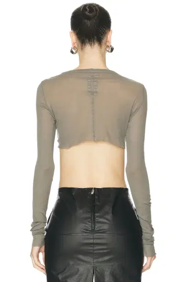 Rick Owens Long Sleeve Cropped Tee | Thumbnail 3 Rick Owens Long Sleeve Cropped Tee | Thumbnail 3