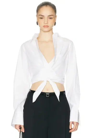 Monse Criss-Cross Tie Shirt | Thumbnail 1 Monse Criss-Cross Tie Shirt | Thumbnail 1