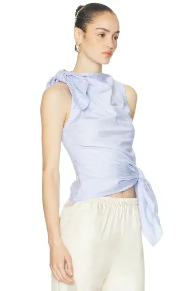 Monse Bow Drape Shirting Top | Thumbnail 2 Monse Bow Drape Shirting Top | Thumbnail 2
