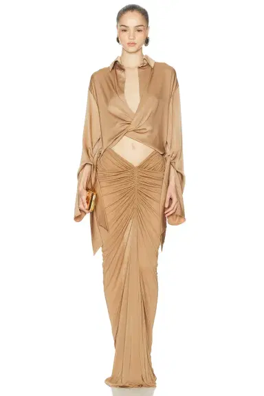 Atlein Draped Cropped Shirt | Thumbnail 4 Atlein Draped Cropped Shirt | Thumbnail 4