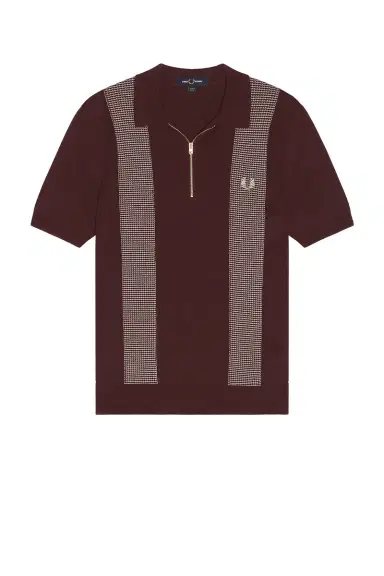 Fred Perry Panel Detail Knitted Polo Shirt | Thumbnail 6 Fred Perry Panel Detail Knitted Polo Shirt | Thumbnail 6