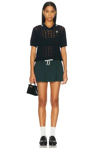 Miu Miu Crochet Polo Top | Thumbnail 4 Miu Miu Crochet Polo Top | Thumbnail 4