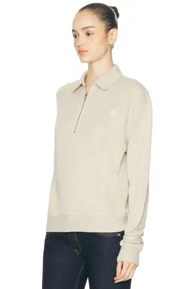 ÉTERNE Zip Up Polo Sweatshirt | Thumbnail 3 ÉTERNE Zip Up Polo Sweatshirt | Thumbnail 3
