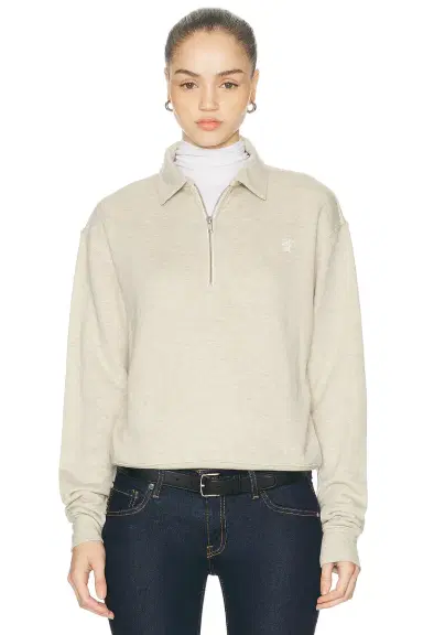 ÉTERNE Zip Up Polo Sweatshirt | Thumbnail 1 ÉTERNE Zip Up Polo Sweatshirt | Thumbnail 1