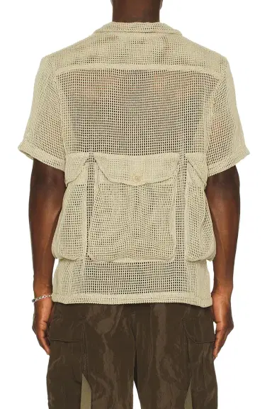 Reese Cooper Crochet Knit Short Sleeve Cargo Shirt | Thumbnail 2 Reese Cooper Crochet Knit Short Sleeve Cargo Shirt | Thumbnail 2