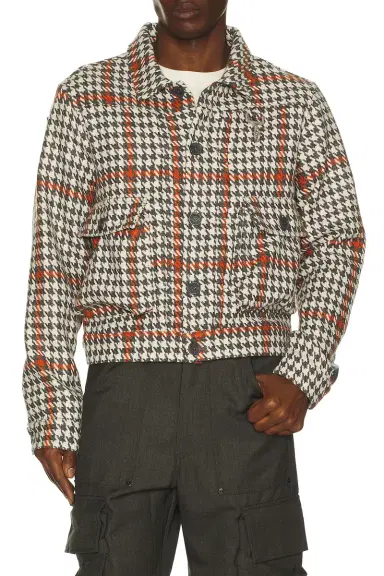 Reese Cooper Wool Houndstooth Trucker Jacket | Thumbnail 1 Reese Cooper Wool Houndstooth Trucker Jacket | Thumbnail 1