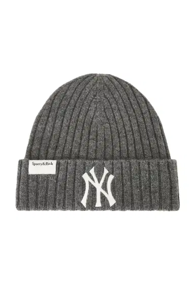 Sporty & Rich Heritage Yankees Serif Cashmere Beanie | Thumbnail 1 Sporty & Rich Heritage Yankees Serif Cashmere Beanie | Thumbnail 1