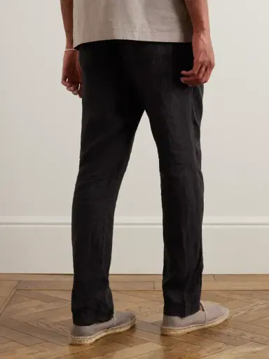 James Perse Garment-Dyed Straight-Leg Linen Drawstring Trousers - Men | Thumbnail 3 James Perse Garment-Dyed Straight-Leg Linen Drawstring Trousers - Men | Thumbnail 3
