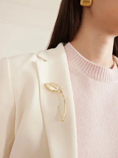 Erdem Bloom Gold-plated Silver Brooch | Thumbnail 2 Erdem Bloom Gold-plated Silver Brooch | Thumbnail 2