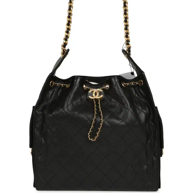Chanel Medium 25 Hobo Bag Black Caviar Antique Gold Hardware Chanel Medium 25 Hobo Bag Black Caviar Antique Gold Hardware