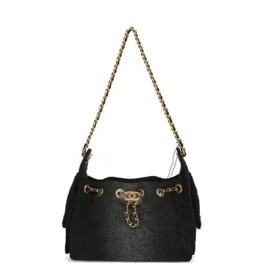 Chanel Chanel Mini 25 Hobo Bag Black Washed Denim Antique Gold Hardware | Thumbnail 6 Chanel Chanel Mini 25 Hobo Bag Black Washed Denim Antique Gold Hardware | Thumbnail 6