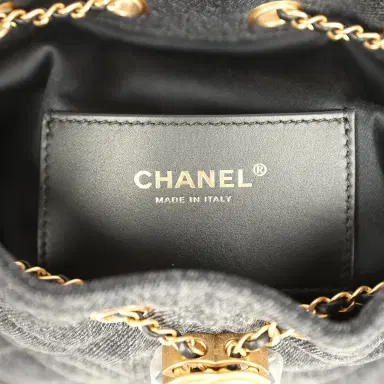 Chanel Chanel Mini 25 Hobo Bag Black Washed Denim Antique Gold Hardware | Thumbnail 9 Chanel Chanel Mini 25 Hobo Bag Black Washed Denim Antique Gold Hardware | Thumbnail 9