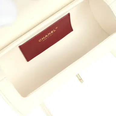Chanel Chanel Preppy Coco Bowling Bag White Shiny Caviar Brushed Gold Hardware | Thumbnail 8 Chanel Chanel Preppy Coco Bowling Bag White Shiny Caviar Brushed Gold Hardware | Thumbnail 8