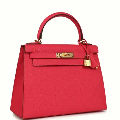 HERMÈS Pre-owned Hermes Kelly Sellier 28 Rose Extreme Epsom Gold Hardware | Thumbnail 2 HERMÈS Pre-owned Hermes Kelly Sellier 28 Rose Extreme Epsom Gold Hardware | Thumbnail 2