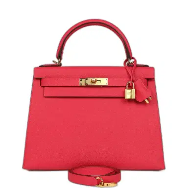 HERMÈS Pre-owned Hermes Kelly Sellier 28 Rose Extreme Epsom Gold Hardware | Thumbnail 1 HERMÈS Pre-owned Hermes Kelly Sellier 28 Rose Extreme Epsom Gold Hardware | Thumbnail 1