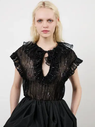 Aknvas The Este ruffle top in black | Thumbnail 2 Aknvas The Este ruffle top in black | Thumbnail 2