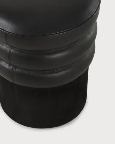 Arteriors Rollo Leather Ottoman | Thumbnail 2 Arteriors Rollo Leather Ottoman | Thumbnail 2