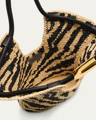 Zimmermann Goldentime Zebra Raffia Small Tote Bag | Thumbnail 4 Zimmermann Goldentime Zebra Raffia Small Tote Bag | Thumbnail 4