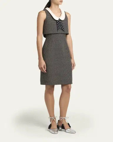 Valentino Garavani Polka-Dot Collared Sleeveless Dress | Thumbnail 4 Valentino Garavani Polka-Dot Collared Sleeveless Dress | Thumbnail 4