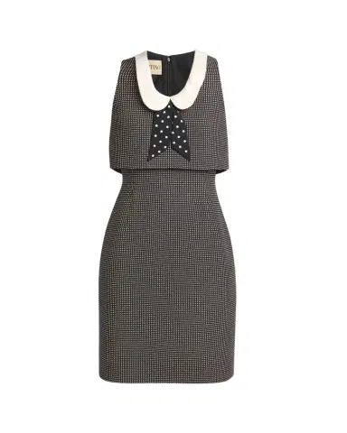 Valentino Garavani Polka-Dot Collared Sleeveless Dress | Thumbnail 1 Valentino Garavani Polka-Dot Collared Sleeveless Dress | Thumbnail 1