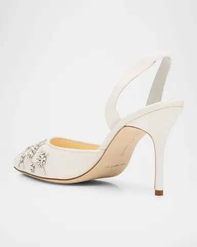 Manolo Blahnik 90mm Ralyne Embellished Satin Pumps | Thumbnail 4 Manolo Blahnik 90mm Ralyne Embellished Satin Pumps | Thumbnail 4