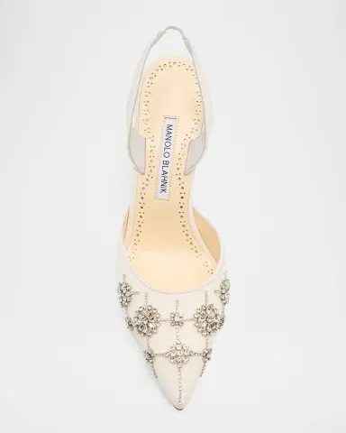 Manolo Blahnik 90mm Ralyne Embellished Satin Pumps | Thumbnail 6 Manolo Blahnik 90mm Ralyne Embellished Satin Pumps | Thumbnail 6