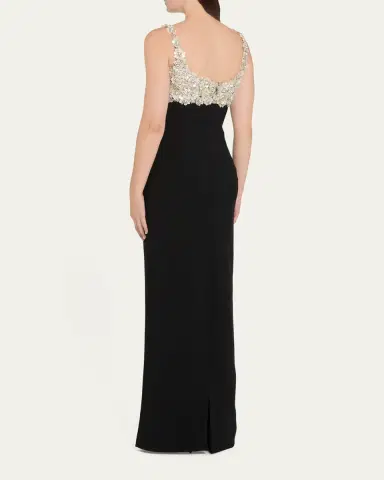 Oscar de la Renta Pearly Embroidered Bustier Column Gown | Thumbnail 3 Oscar de la Renta Pearly Embroidered Bustier Column Gown | Thumbnail 3