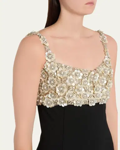 Oscar de la Renta Pearly Embroidered Bustier Column Gown | Thumbnail 5 Oscar de la Renta Pearly Embroidered Bustier Column Gown | Thumbnail 5